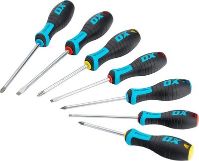 OX Tools OX-P363107 Pro 7 Piece Screwdriver Set-Card Display Box, 1