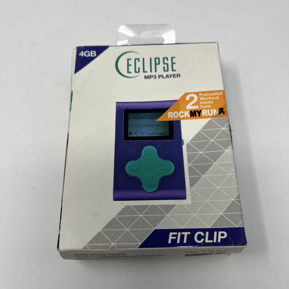 MP3 Player Eclipse Fit Clip 4GB Purple & Turquoise with Headphone Jack - Image 4 of 4