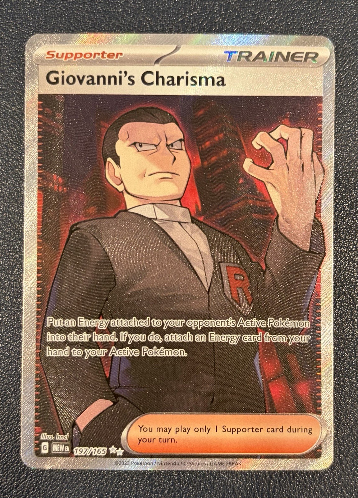 Pokémon TCG Giovanni's Charisma Scarlet & Violet-151 197/165 Holo Ultra Rare NM