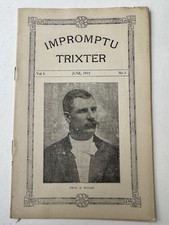 RARE VINTAGE 1915 IMPROMPTU TRIXTER VOL 1 NUMBER 1 MAGIC MAGAZINE TRICKS