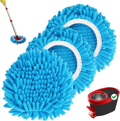 3 Pack Chenille Mop Heads Replacements Microfiber Spin Mop Refill Pads