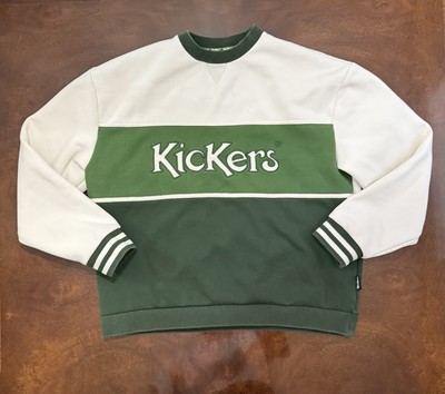 Kickers Classic Panelled Sweatshirt With Cream And Green Womens M Vintage Style