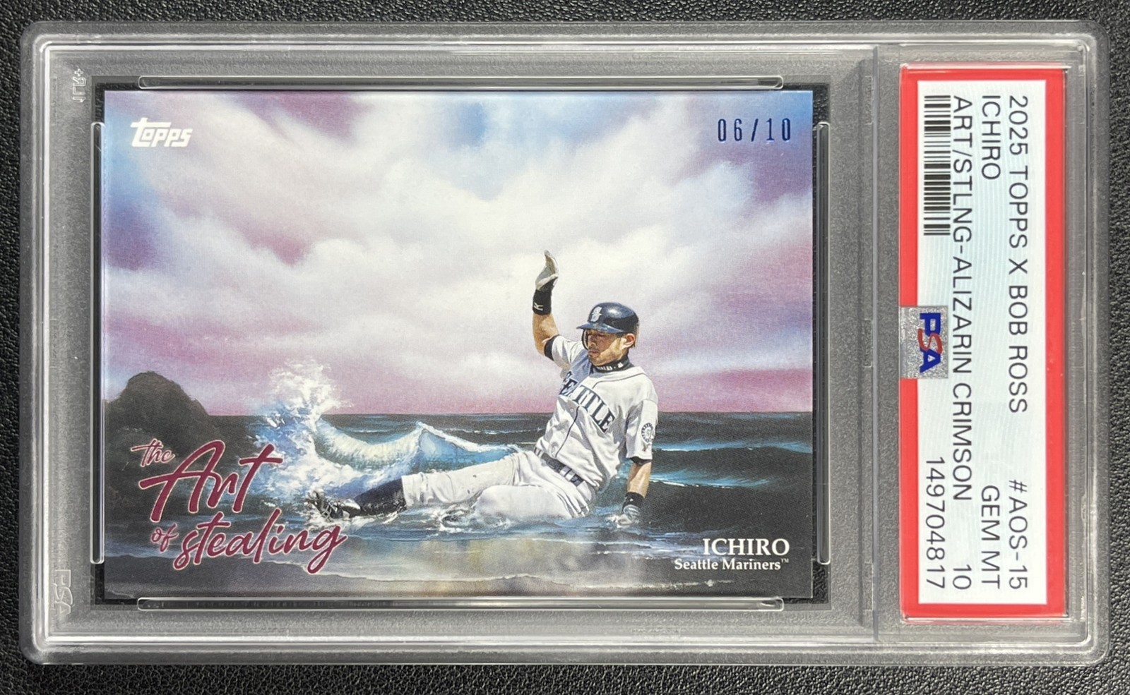 ICHIRO SUZUKI PSA 10 2025 TOPPS BOB ROSS ART STEALING ALIZARIN CRIMSON 6/10