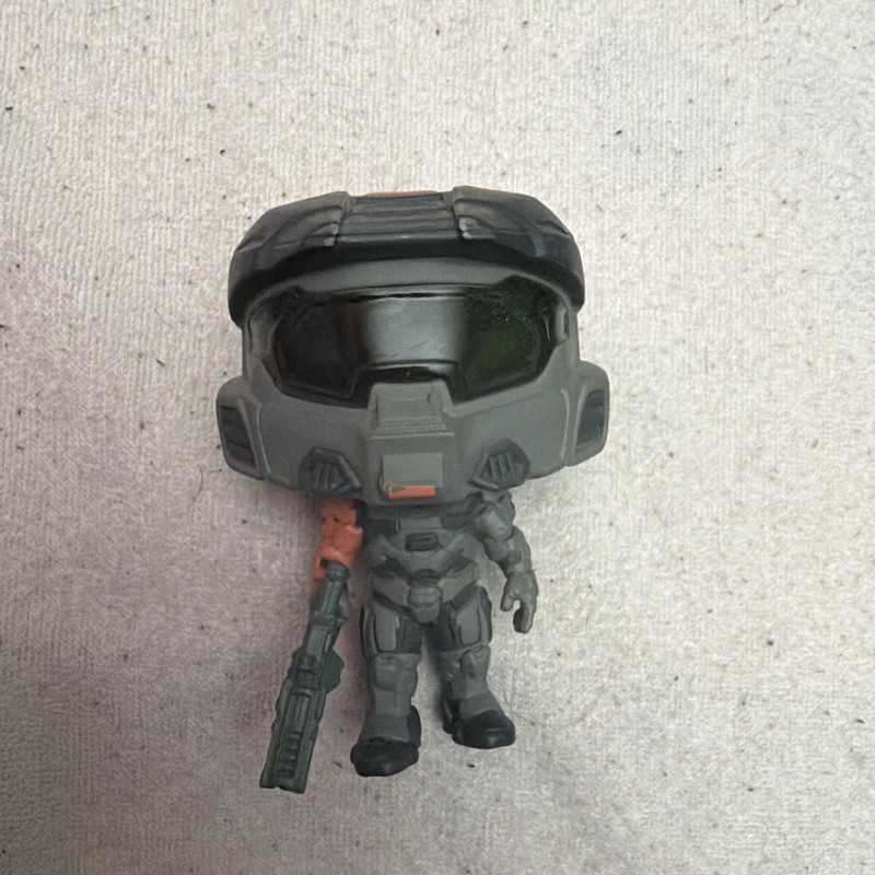 Funko Pocket Pop Halo Spartan Helmeted Soldier Action Figure Gray w/ Gun