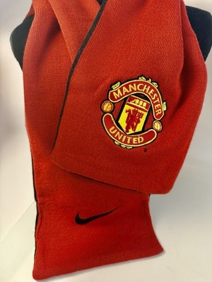 Nike Man Utd FC Scarf Double Sided Red Black Embroidered Logo Premier League