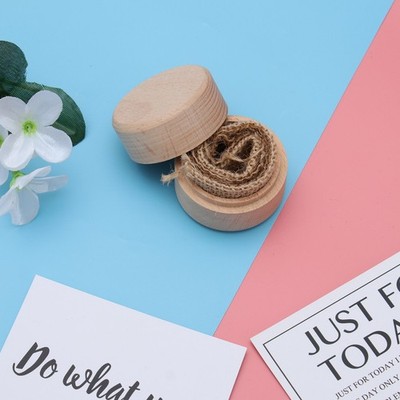 Runde Ringbox aus Holz im Vintage-Stil für Hochzeit, Verlobung, rustikale