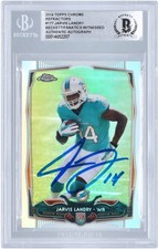 Jarvis Landry Dolphins Signed 2014 Topps Chrome Refractor #177 BAS Rookie Card. rookie card picture