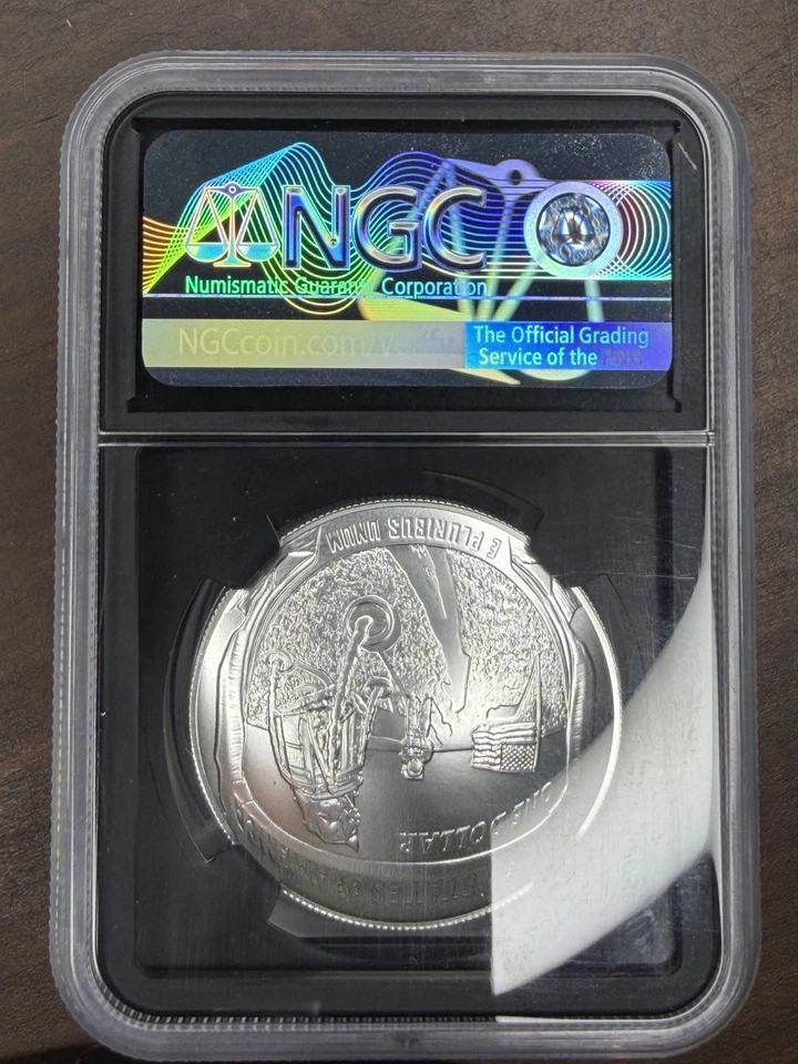 2019 P $1 Apollo 11 50th Anniversary Silver Dollar NGC MS 70 Early Releases 999 - Image 2 of 4