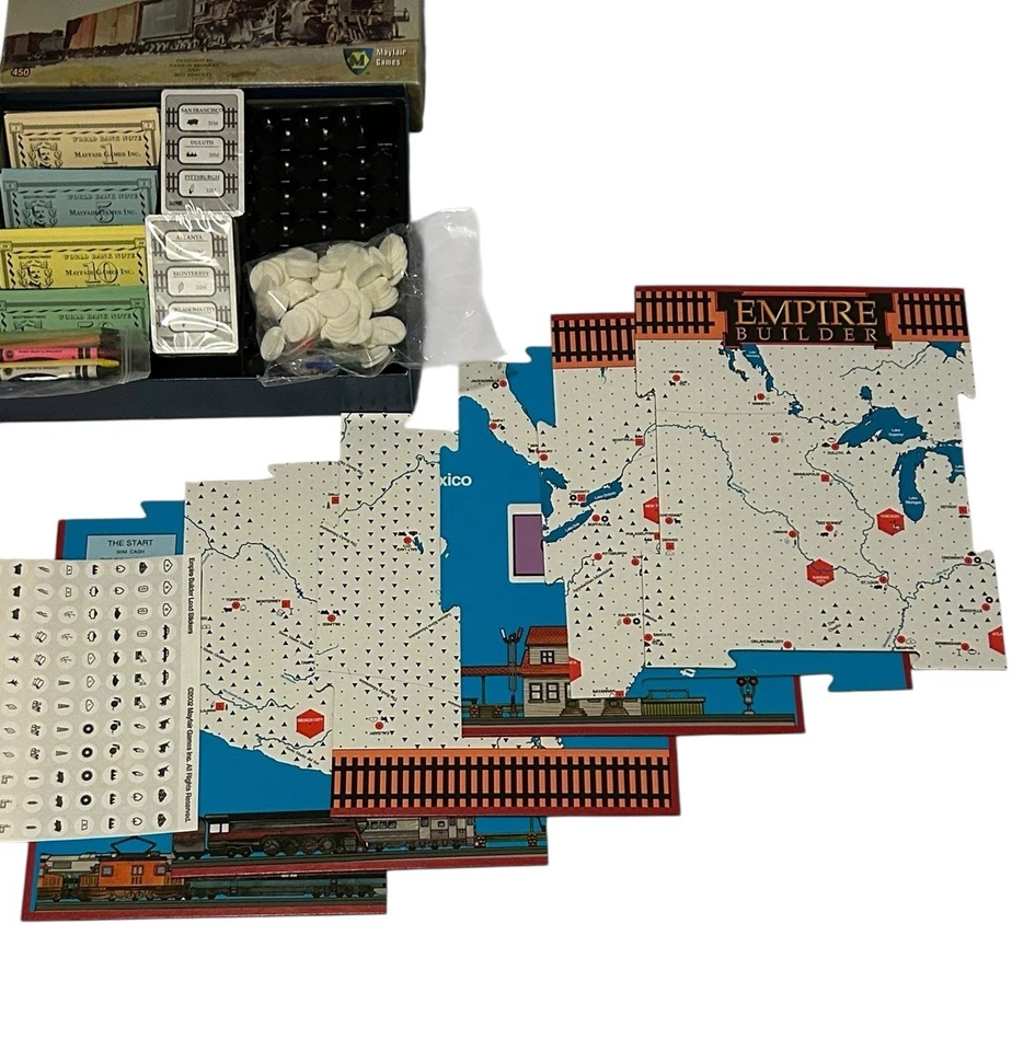 Empire Builder Railroad Juego de Mesa Mayfair Nueva Edición Caja Abierta Piezas Selladas Foto 4 de 4