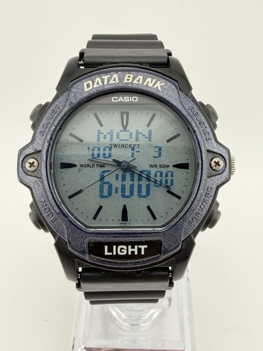 RARE CASIO DATA BANK ABX-24-2E TWINCEPT 50M World Time EL