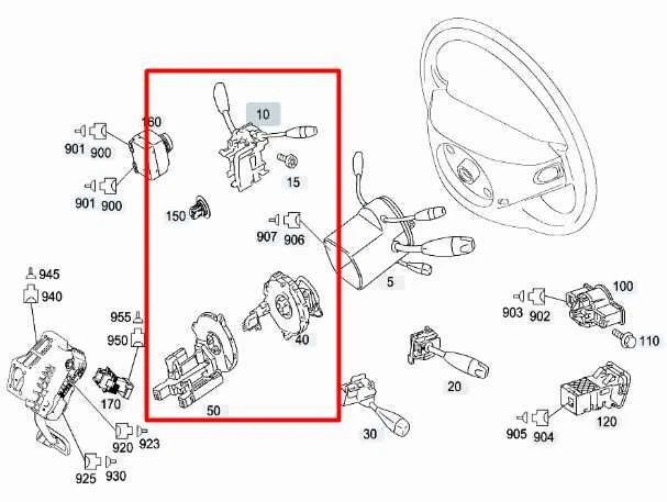 Selector de engranajes de columna de dirección Mercedes-Benz S550 2007-2013 AWD 221-540-45-01 OEM Foto 2 de 4