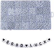1400pcs Letter Beads, 4x7 mm Acrylic Alphabet Beads, Beads for Jewelry and Brace