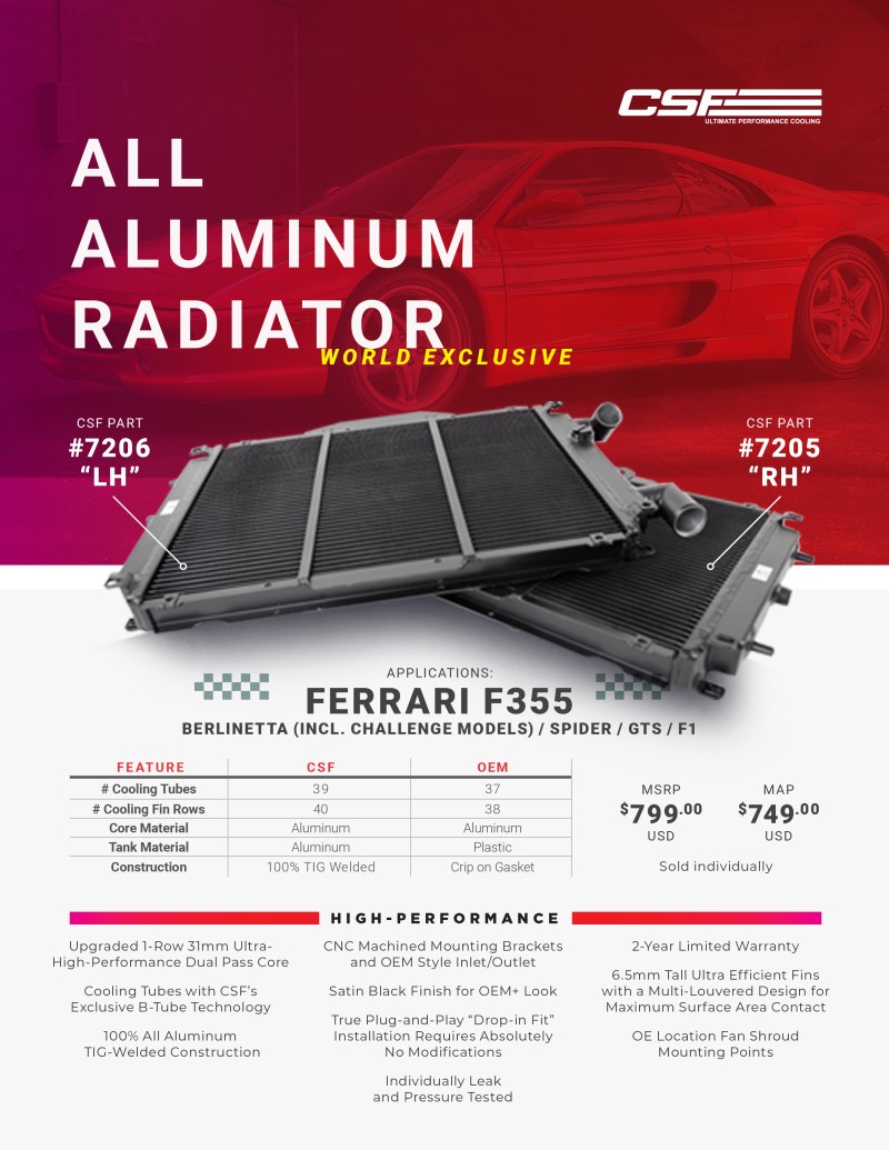 Ferrari F355 Right Radiator