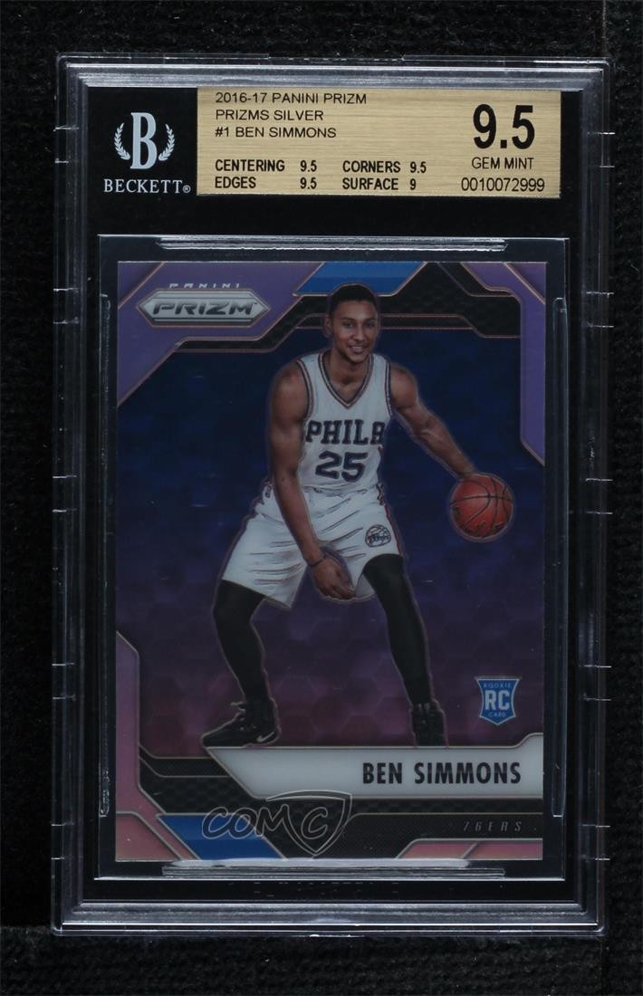 2016-17 Panini Prizm Silver Prizm Ben Simmons #1 BGS 9.5 GEM MINT 1s6