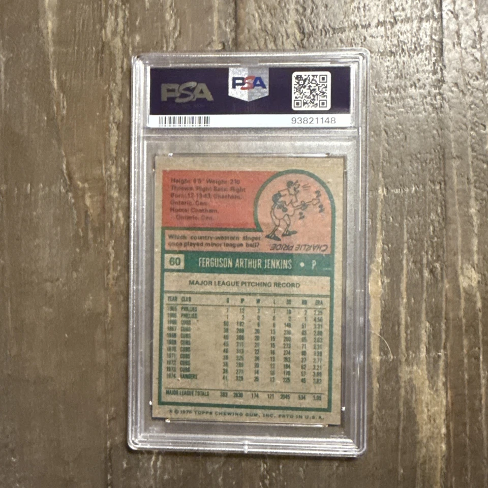 1975 Topps - Fergie Jenkins #60 PSA 1 - Image 2 of 2