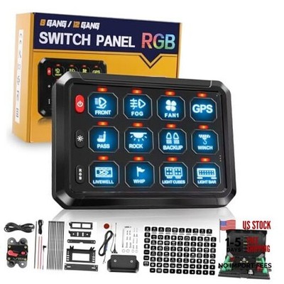 Switch Panel Remote Control Range Up to 165FT 5-Level 12 Gang Wireless - 12-Gain