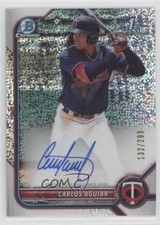 2022 Bowman Chrome Prospect Speckle Refractor 132/299 Carlos Aguiar Auto d4v
