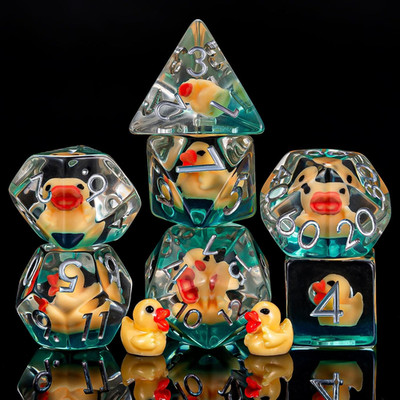 Resin D&D Dice Set, 7Pcs Polyhedral Dice (D4, D6, D8, D10, D12, D20, D%) for ...