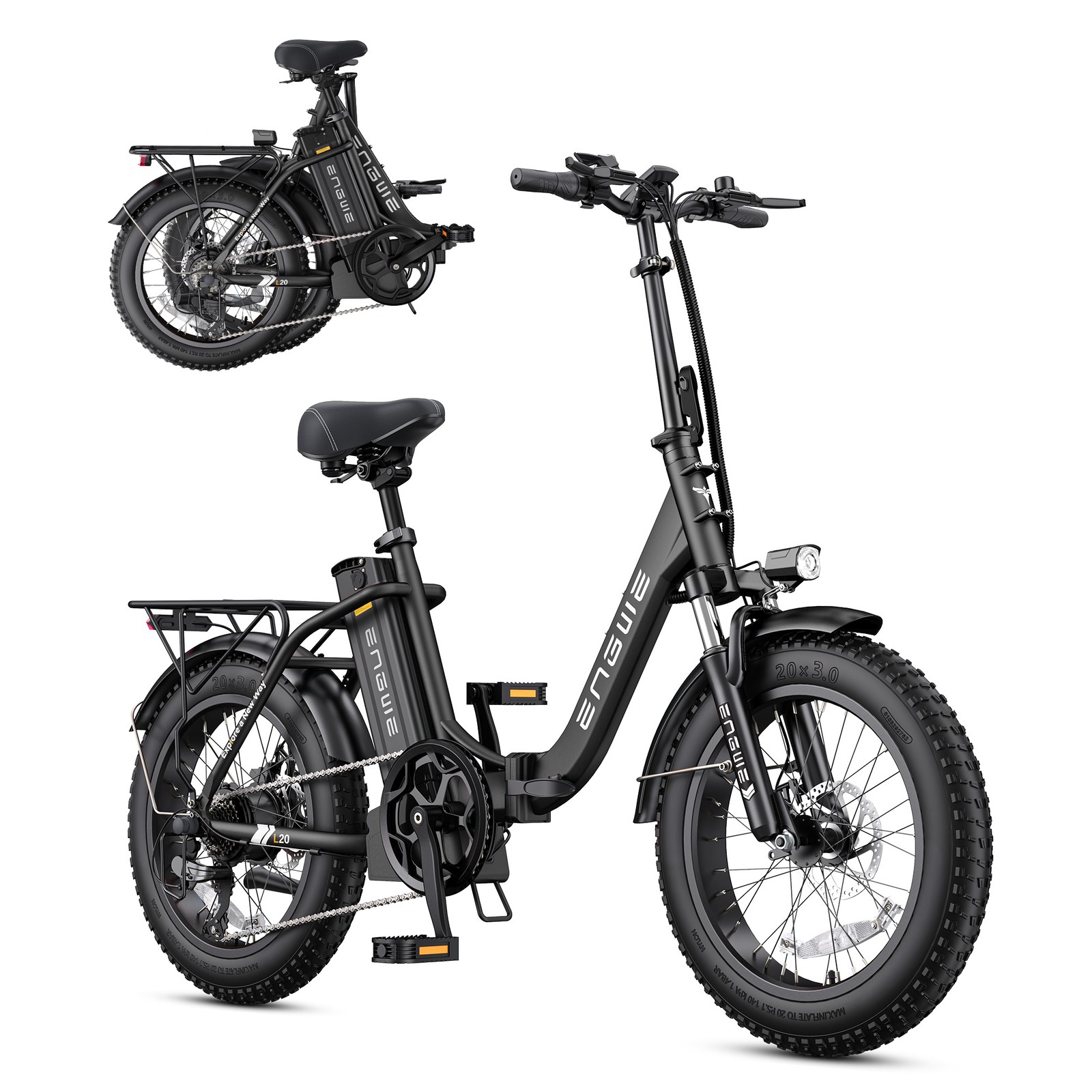 ENGWE L20 2.0 750W Electric Bike 52V 13Ah 80Mile Range 28MPH 7-Speed E-Bike