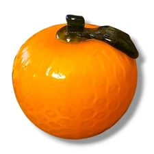 Murano Style Hand-Blown Glass Orange Fruit Art – Excellent Condition