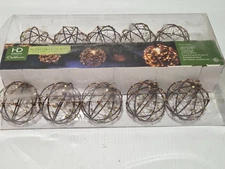 HD Designs 10 Decorative Copper Ball String Lights – Indoor/Outdoor – 6 ft Light