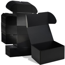 10x7x5 Black Shipping Boxes Set of 20 Corrugated Cardboard Mailer Boxes for P...