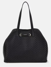 Guess Vikky II Large 2 in 1 Tote Faux Leather Womens Bag In Black