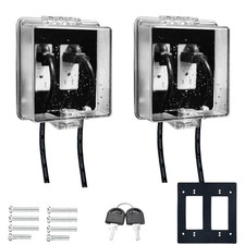 2-Gang Baby Safety Dual Outlet Cover Box - Key Lock for Much Better Toddler P...
