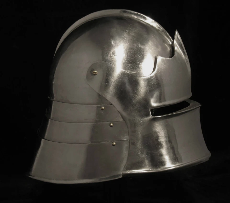 Schaller Ritter Helm Rüstung Mittelalter Larp Visier Reenactment sca Bart  R31 - Bild 2 von 4
