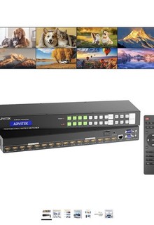 ARVITEK 8x8 4K UHD HDMI Matrix Switcher Rack Mount LAN RS 232 IR Remote