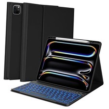 for iPad Pro 13 inch Case with Keyboard M5/M4, 2025/2024 , 7 Colors Black