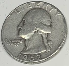 #  C10021       WASHINGTON   QUARTER   COIN,    1952