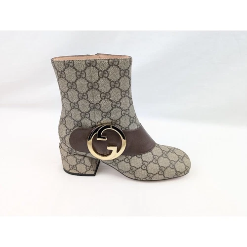 Bottes enfant Gucci T GG Supreme Malaga en ébène beige/N.Acero BNWB 36,5