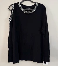 I.N.C. International Concepts Sweater Sz XXL Jewel Cutout Old Money Glam NWT
