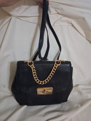 Coach F76690 Black Pebbled Leather Convertible Backpack Cassidy Parker NICE