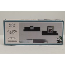 Room 2 Room 2 Pc Wall Shelf Set Home Decor Floating Wall Shelves Wood Black