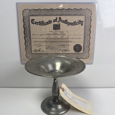 John Wayne Chisum Movie Prop 1800s Pewter Compote w/ Ellis COA & Tag