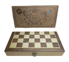 Amerous Chess Set Approx 11.5  x 11.5  Coding Travel Wooden New in Open Box