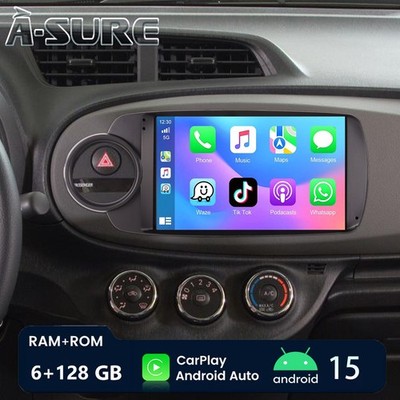 6+128G Autoradio Android 15 APPLE Carplay NAVI DSP FM Für Toyota Yaris 2011-2018