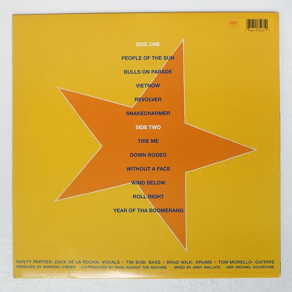 RAGE AGAINST THE MACHINE EVIL EMPIRE EPIC E57523 US VINYL LP - Image 2 of 3