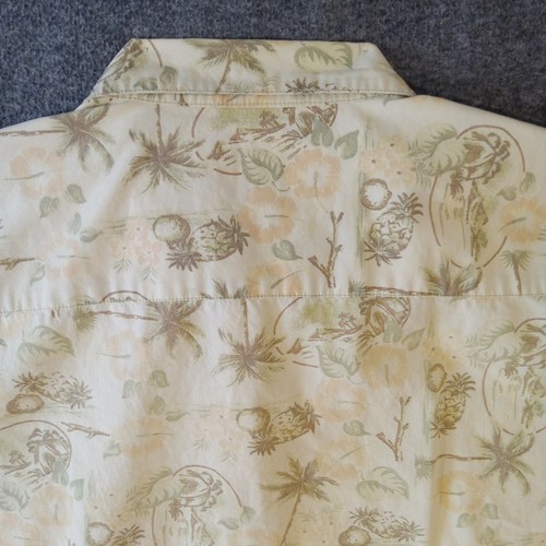 Traders Bay Shirt Mens XL Short Sleeve Button Front Palms Pineapples Cotton - Picture 8 of 14