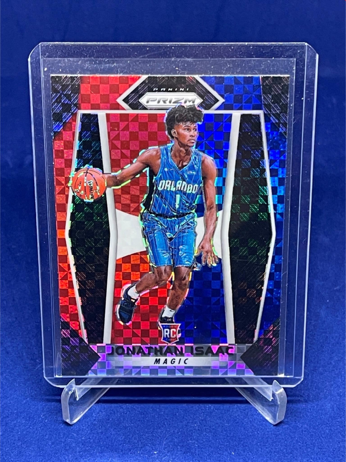 JONATHAN ISAAC 2017-18 PANINI PRIZM RED WHITE BLUE PRIZMS ROOKIE RC # 73