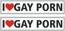 X2 I LOVE GAY PORN Vinyl Decal Stickers Funny Rude Toolbox Car Bumper Van Window