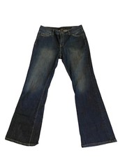 Calvin Klein Women's Jeans Size 12 Dark Wash Mid Rise Retro Flare Denim