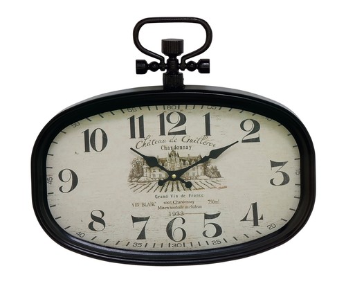 18" x 16" White Metal Pocket Watch Style Wall Clock Home Decor
