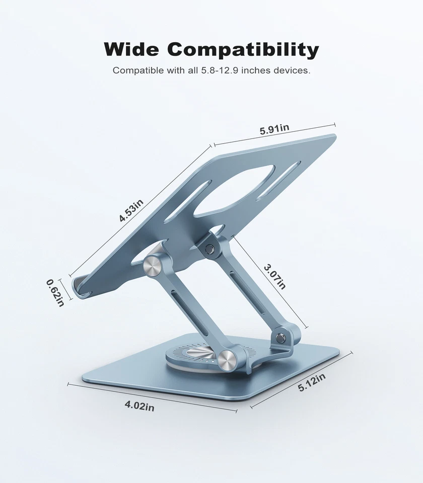 Universal 360°Adjustable Tablet Stand Aluminum Phone Stand Holder Computer Stand - Image 2 of 4