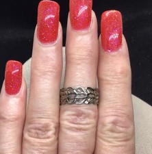 Vintage Sterling Silver 925 Unique Wide Open Cut Work Band Sz 6.75 Y307