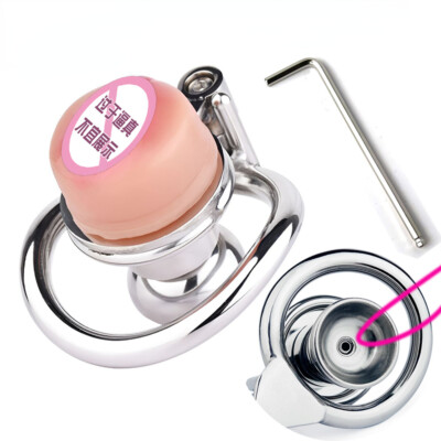 Stainless Steel Male Chastity Device Inverted Cage Metal Screw Lock Belt Ring
