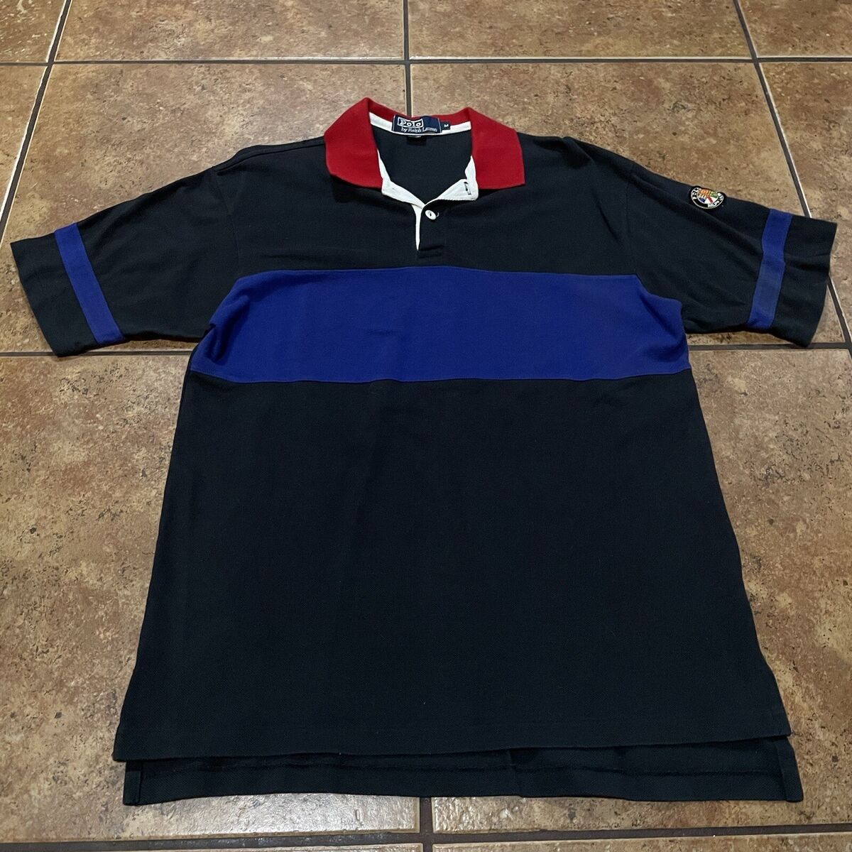 VTG Polo Ralph Lauren Cookie Shirt Rugby Mens Medium Black VTG Polo Ralph Lauren Cookie Shirt Rugby Mens Medium Black