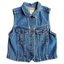 Vintage Levi  s orange tab denim vest kids size 6 80s western youth